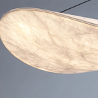 HikariPlana Japandi Silk Pendant Light - Wabi-Sabi Textured Dome LED Lamp