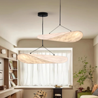 HikariPlana Japandi Silk Pendant Light - Wabi-Sabi Textured Dome LED Lamp