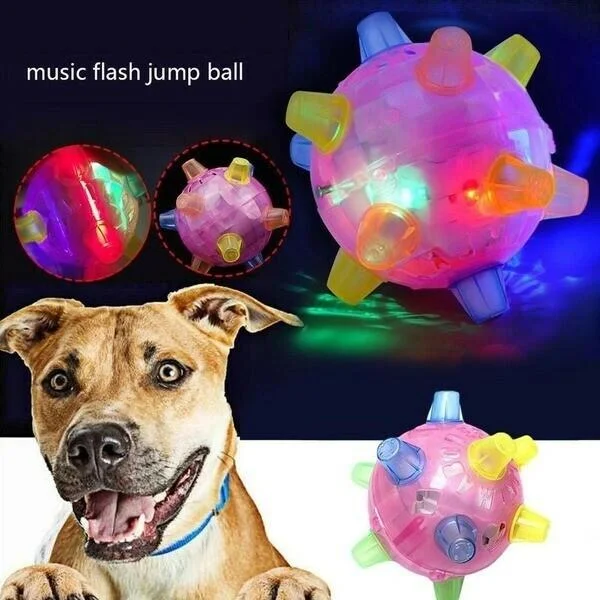 Interactive Jumping Dog Toy Ball with LED Lights for Playtime 1