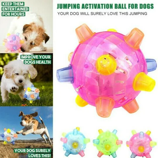 Interactive Jumping Dog Toy Ball with LED Lights for Playtime 6
