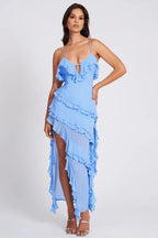 Ivy Women's Summer Dress | Ruffled Asymmetrical Design, Bodycon Fit 2