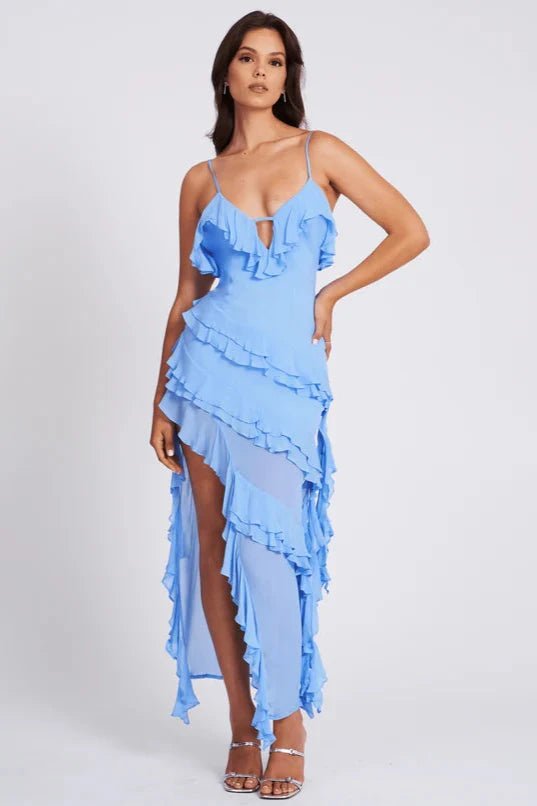 Ivy Women's Summer Dress | Ruffled Asymmetrical Design, Bodycon Fit 2