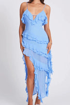 Ivy Women's Summer Dress | Ruffled Asymmetrical Design, Bodycon Fit 6