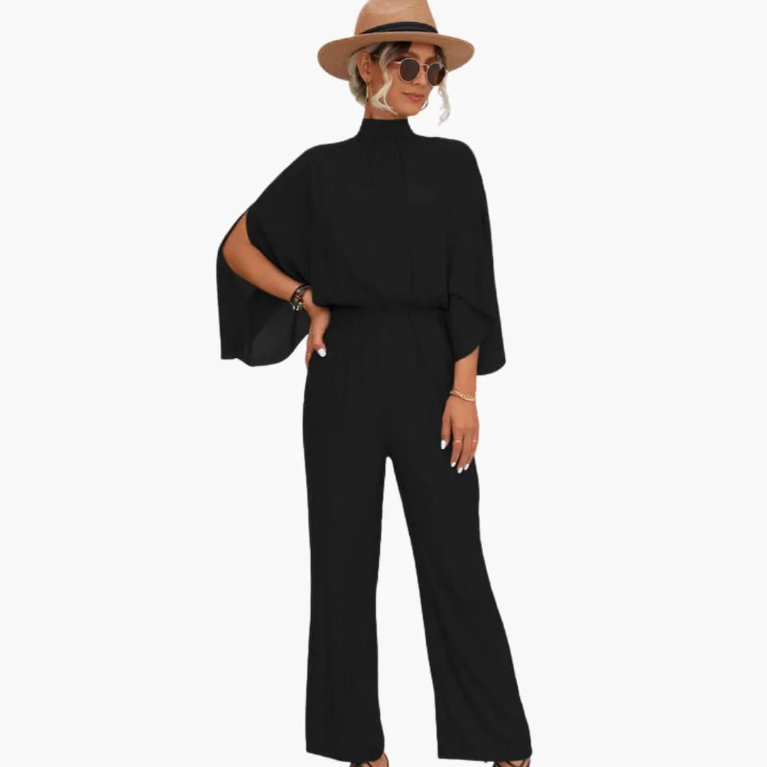 Jade Women's Jumpsuit | Stand Collar, Straight Leg Design 0