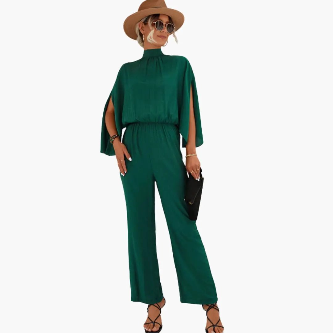 Jade Women's Jumpsuit | Stand Collar, Straight Leg Design 1