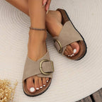 Jasmine Women's Cork Slippers | Buckle Strap, Comfortable Open Toe 4