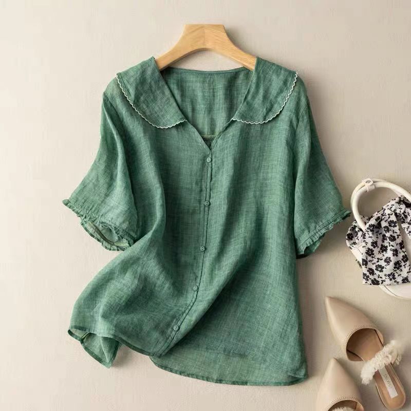 Kara Women's Blouse | Vintage-Inspired Button Detail, Plus Size Available 0