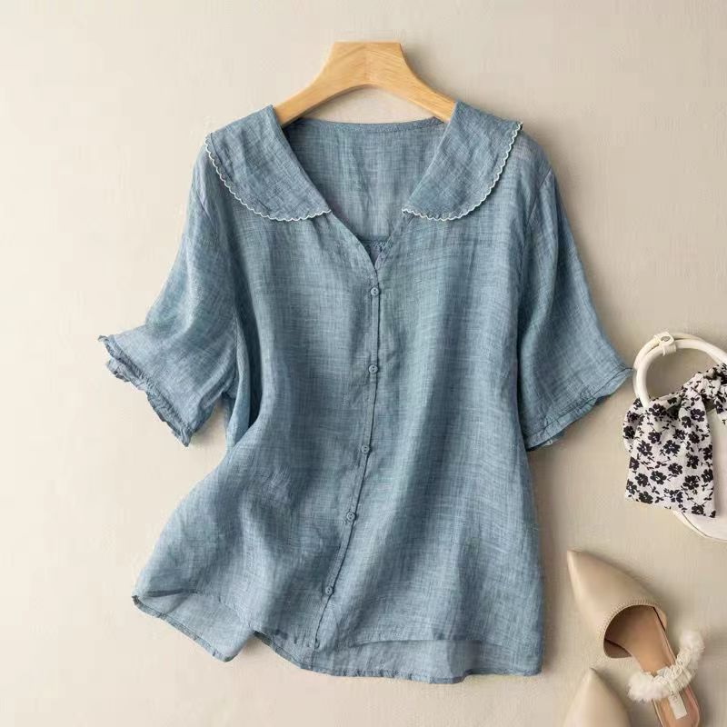 Kara Women's Blouse | Vintage-Inspired Button Detail, Plus Size Available 2