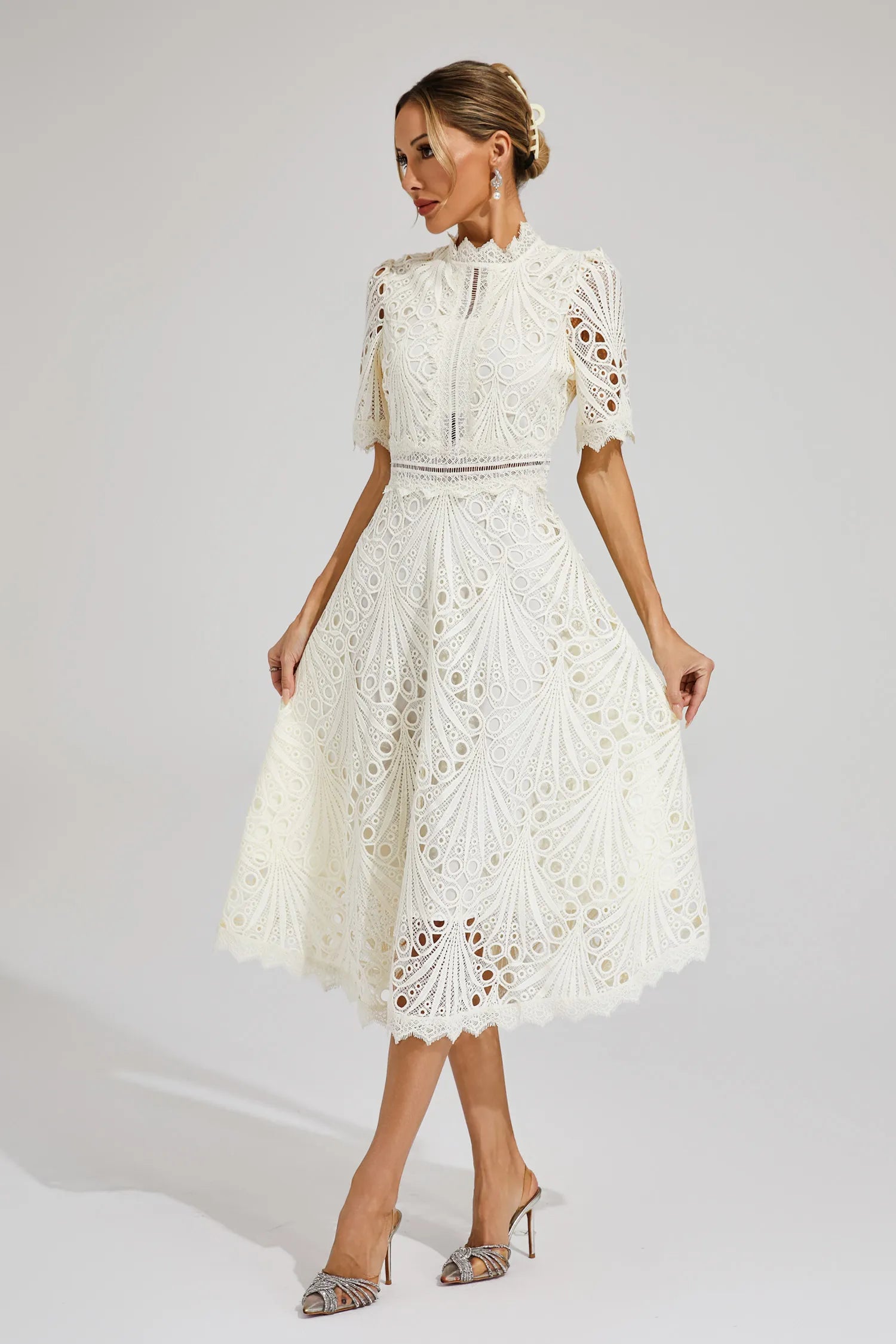 Lana Women's Dress | Lace A-Line Midi, Perfect for Summer Cocktails 1