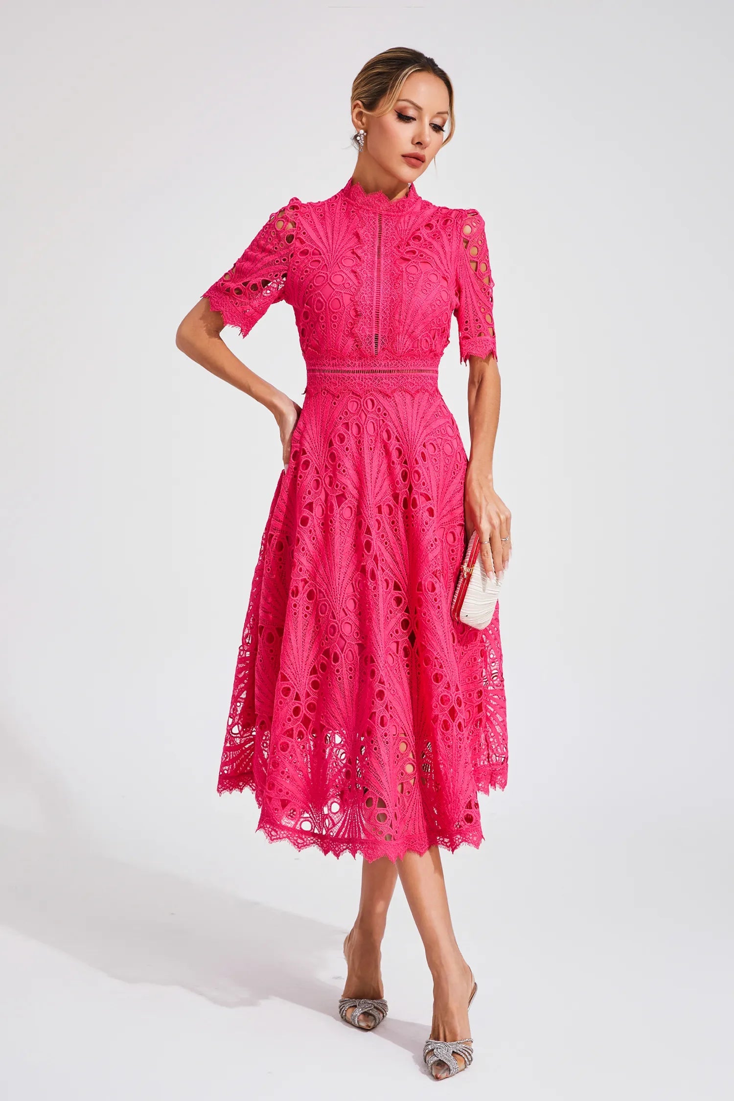 Lana Women's Dress | Lace A-Line Midi, Perfect for Summer Cocktails 3