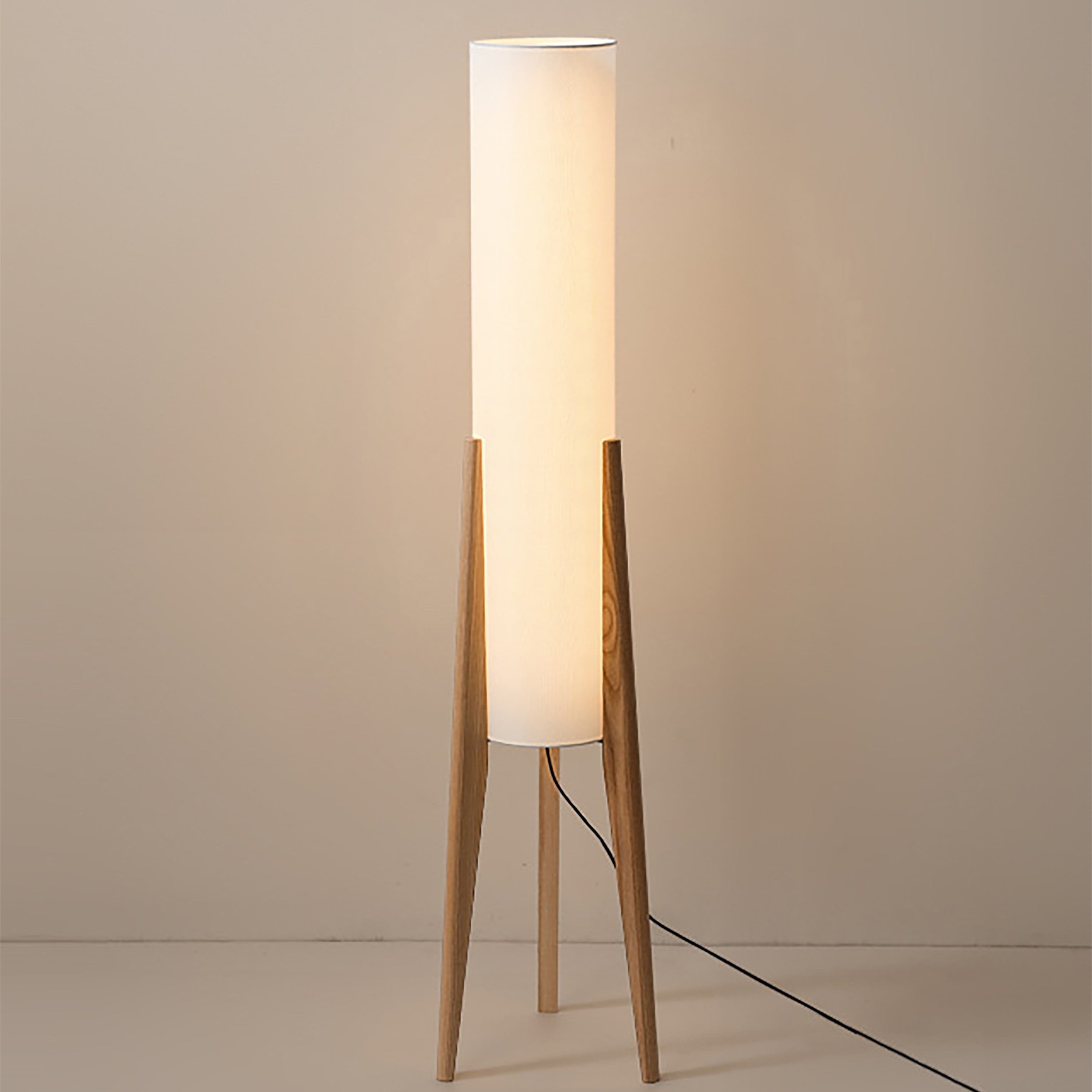LignumLinea Minimalist Walnut Wood Floor Lamp - Nordic LED Standing Light