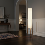 LignumLinea Minimalist Walnut Wood Floor Lamp - Nordic LED Standing Light