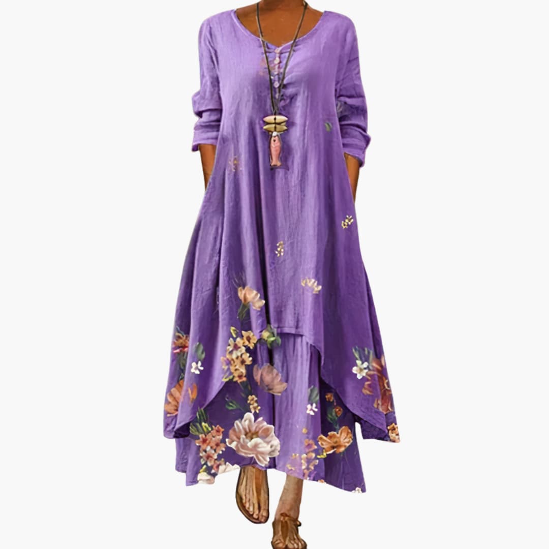 Lina Women's Dress | A-Line Mid-Length with Side Pockets, Casual 0