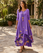 Lina Women's Dress | A-Line Mid-Length with Side Pockets, Casual 044