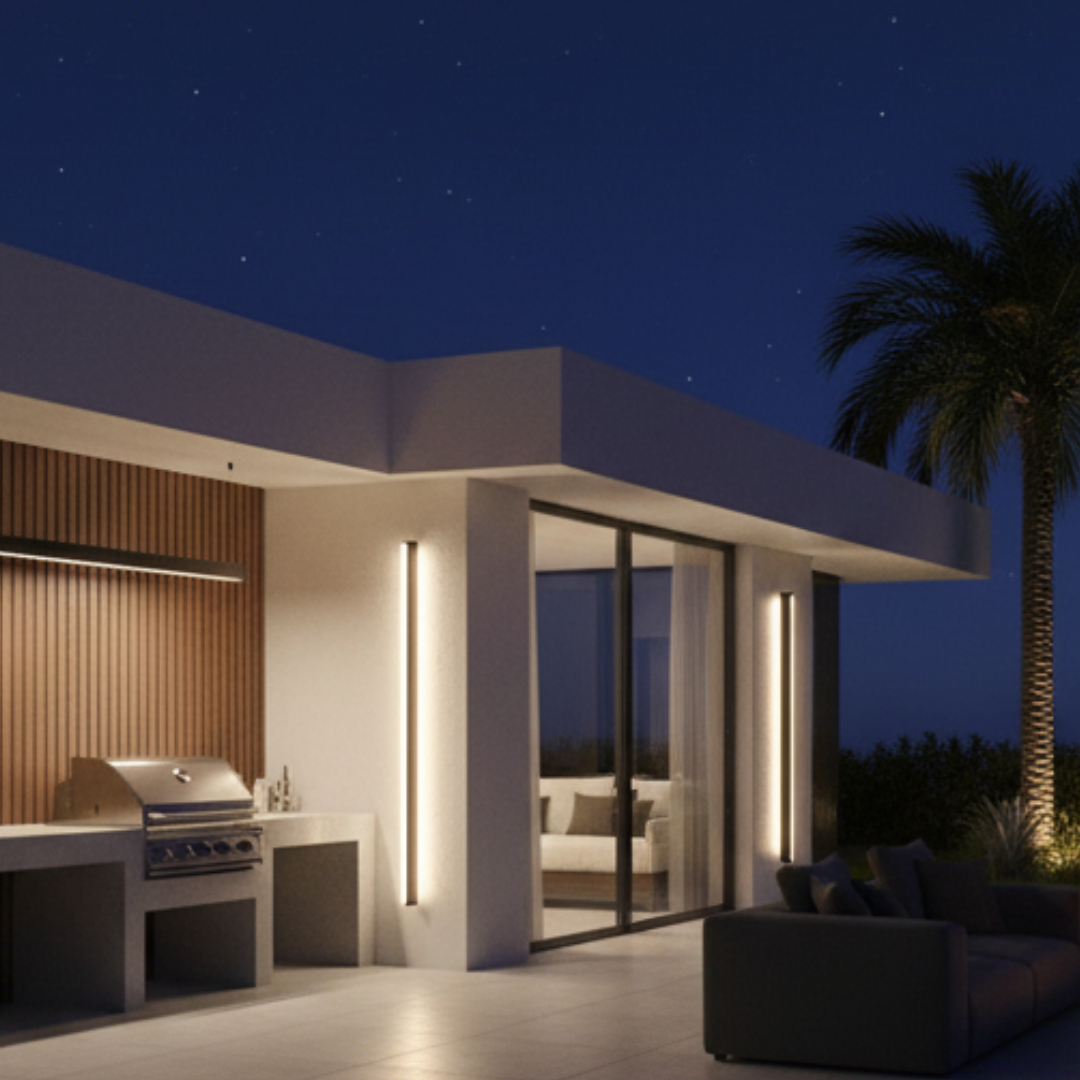 Linear Outdoor LED Ceiling Light - IP65 Waterproof Dimmable Bar Light with Remote