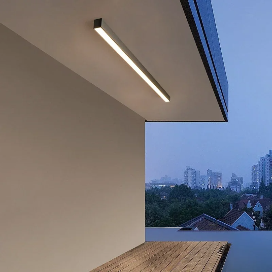 Linear Outdoor LED Ceiling Light - IP65 Waterproof Dimmable Bar Light with Remote