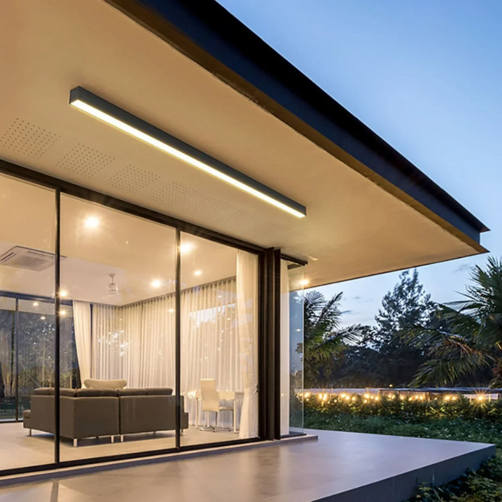 Linear Outdoor LED Ceiling Light - IP65 Waterproof Dimmable Bar Light with Remote