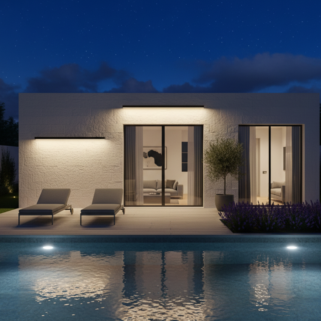 Linear Outdoor LED Ceiling Light - IP65 Waterproof Dimmable Bar Light with Remote