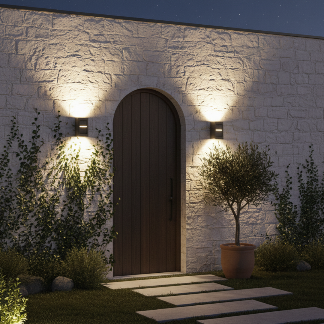 Luminexia Solar LED Wall Light - IP65 Waterproof Outdoor Garden Sconce