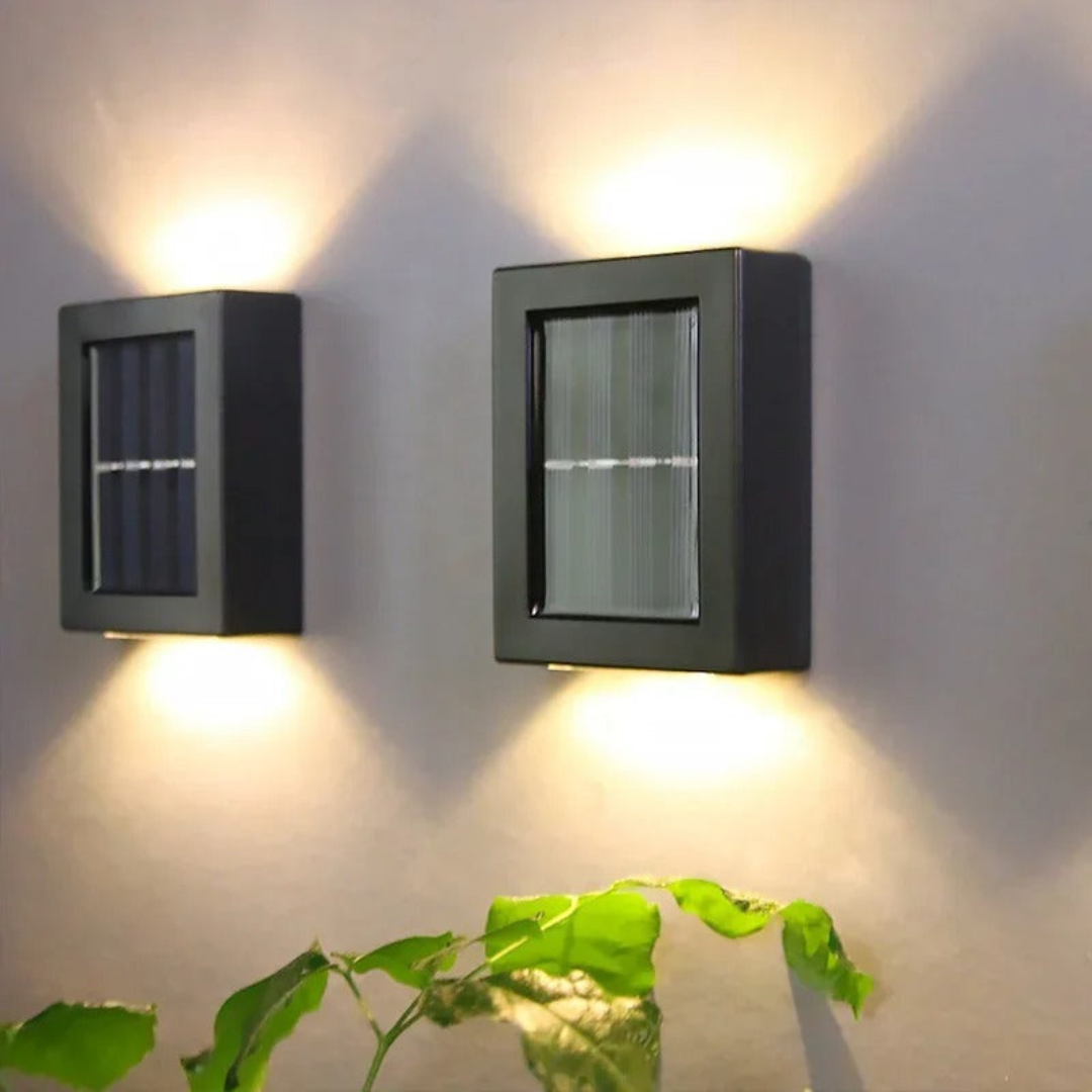 Luminexia Solar LED Wall Light - IP65 Waterproof Outdoor Garden Sconce