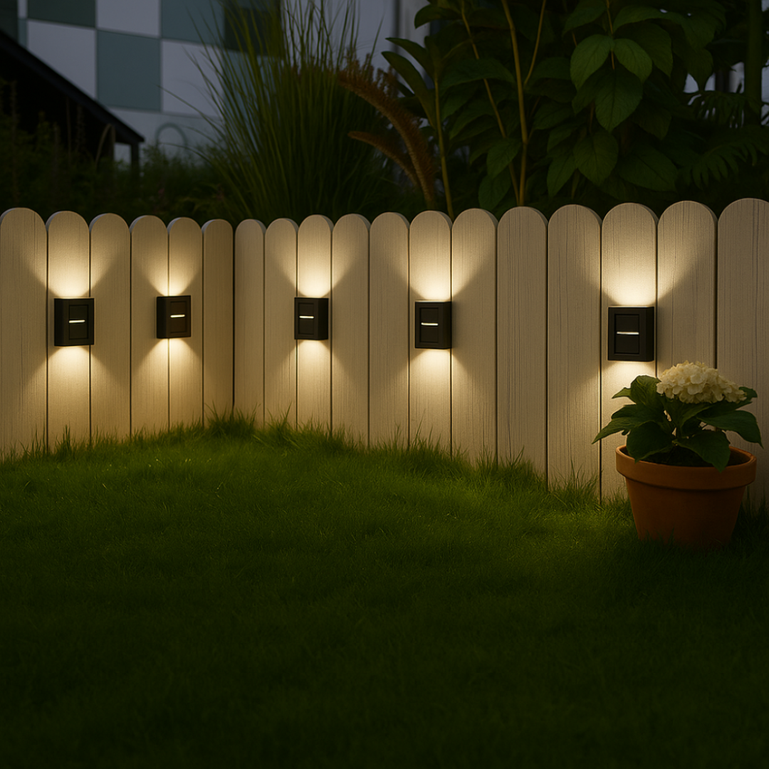 Luminexia Solar LED Wall Light - IP65 Waterproof Outdoor Garden Sconce