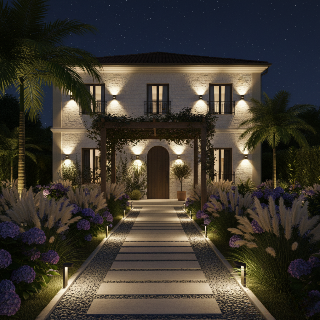 Luminexia Solar LED Wall Light - IP65 Waterproof Outdoor Garden Sconce