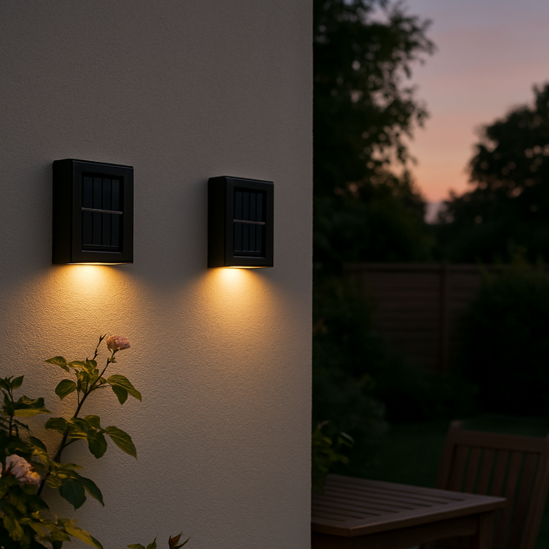 Luminexia Solar LED Wall Light - IP65 Waterproof Outdoor Garden Sconce