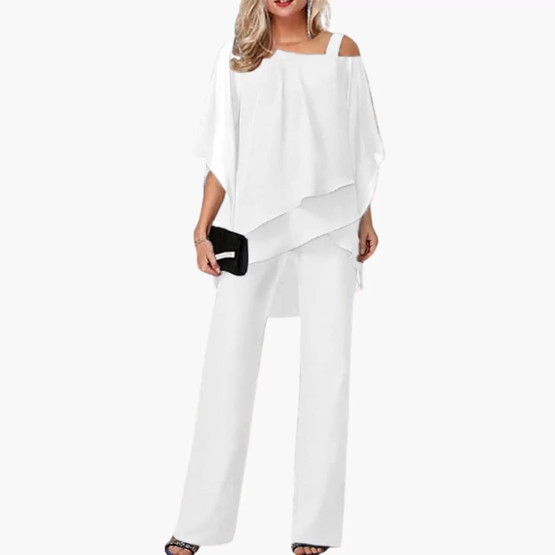 Luna Women's Jumpsuit | Cold Shoulder, Wide Leg 1