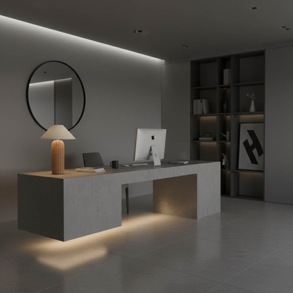 LunaraTextus Natural Rattan Table Lamp - Japandi Linen Shade Bedside Light, E27