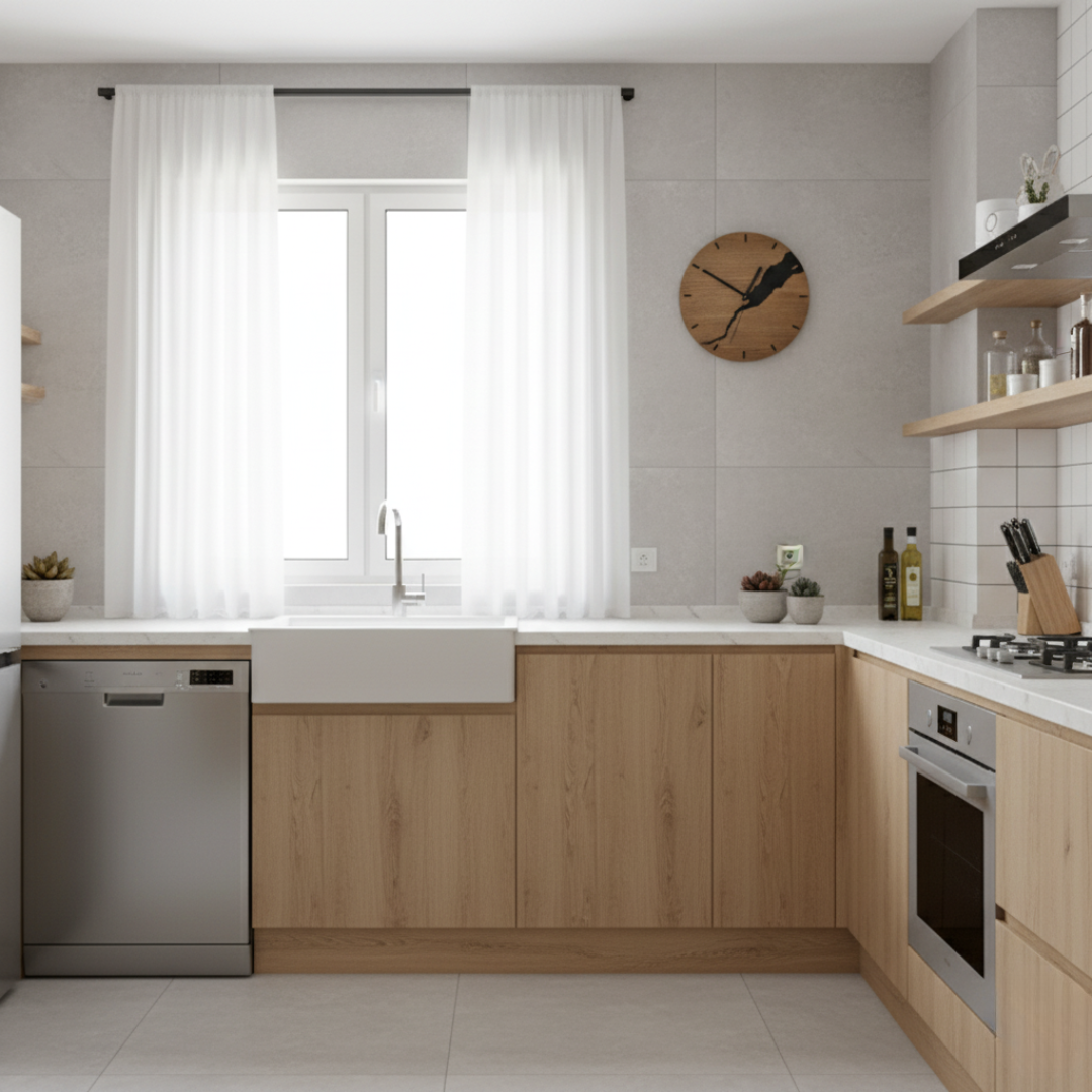 Luxury Walnut Wall Clock - 300mm Round Wood Clock, Numbers or Minimalist Dial Options