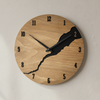 Luxury Walnut Wall Clock - 300mm Round Wood Clock, Numbers or Minimalist Dial Options