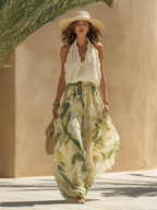 Lysandra - Bohemian Chic Lily Print Halter Set