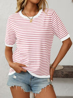 Mandy Women's Top | Striped Knit Design, Comfortable Fit 0