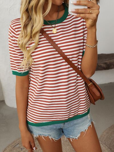 Mandy Women's Top | Striped Knit Design, Comfortable Fit 1