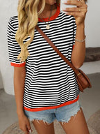 Mandy Women's Top | Striped Knit Design, Comfortable Fit 7