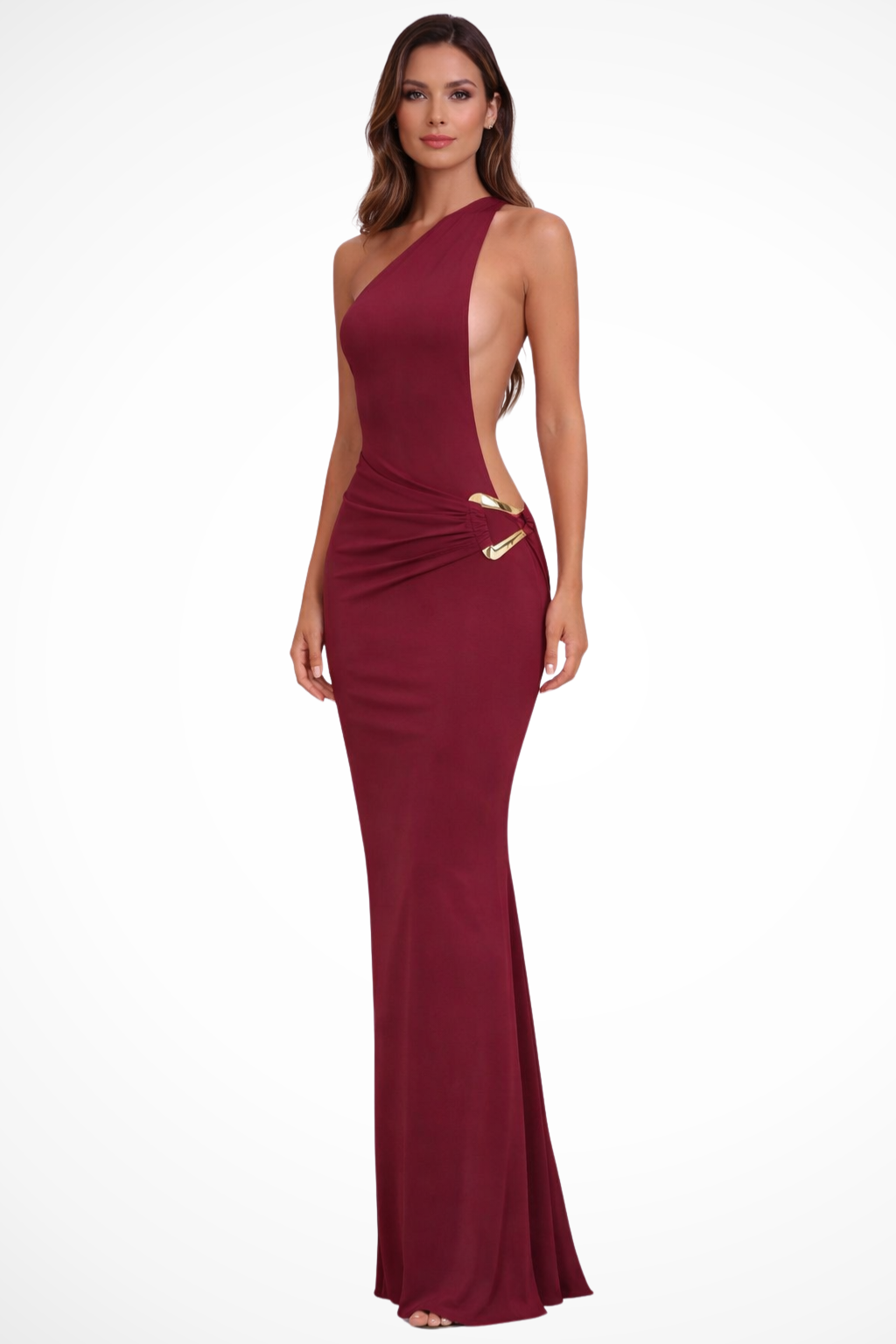 Mara Women's Maxi Dress | One Shoulder Backless Bodycon, Summer Formal 0