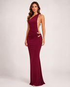 Mara Women's Maxi Dress | One Shoulder Backless Bodycon, Summer Formal 01