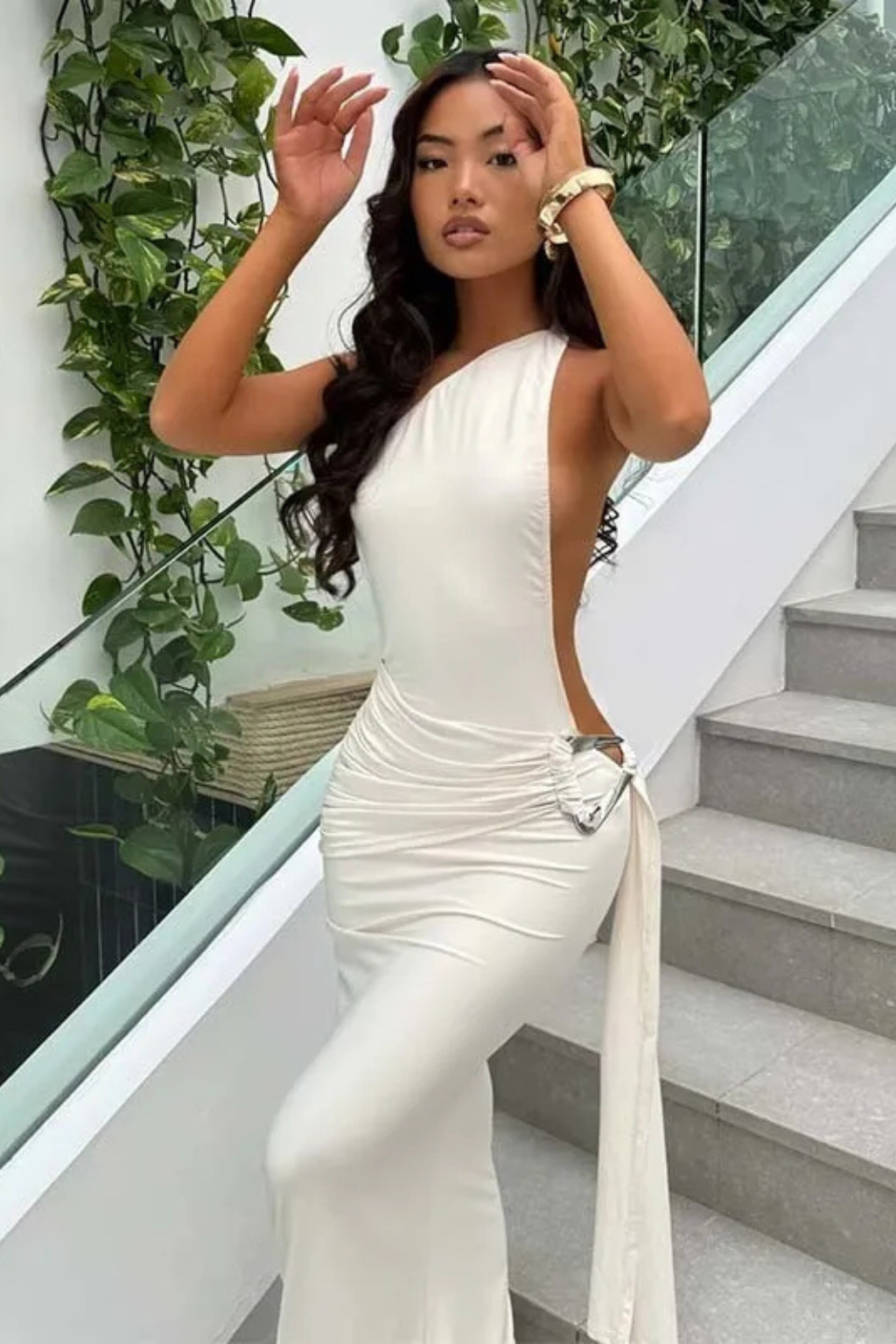 Mara Women's Maxi Dress | One Shoulder Backless Bodycon, Summer Formal 7