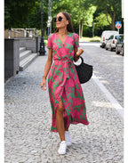 Marlene Women's Midi Dress | Lightweight Floral V-Neck, Summer Essential 1