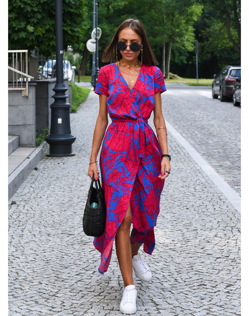 Marlene Women's Midi Dress | Lightweight Floral V-Neck, Summer Essential 2