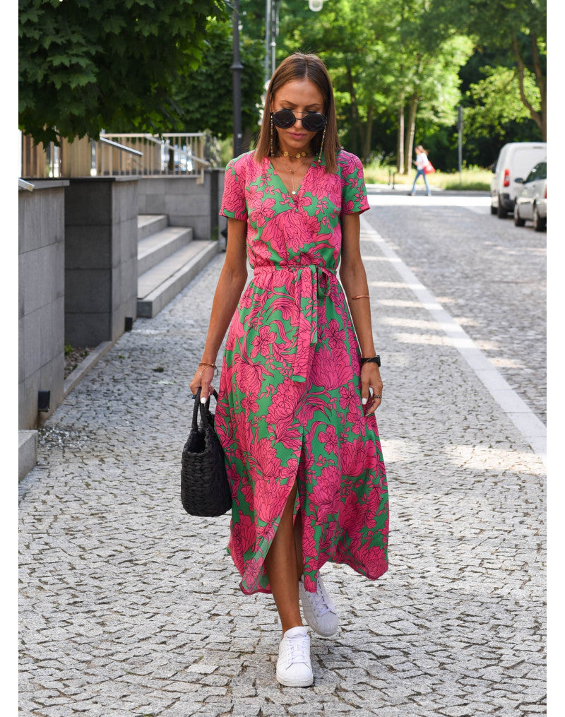 Marlene Women's Midi Dress | Lightweight Floral V-Neck, Summer Essential 3