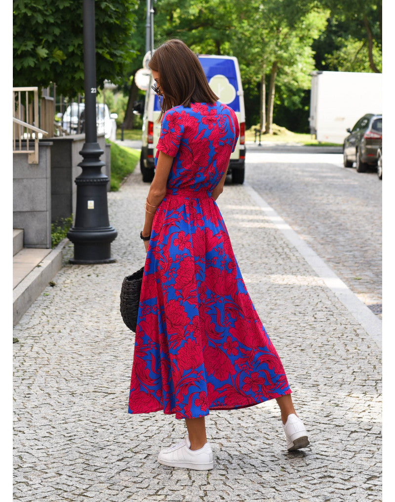 Marlene Women's Midi Dress | Lightweight Floral V-Neck, Summer Essential 6