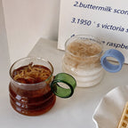 Mediterranean Drinking Glasses Set – 300ml Glassware with Circular Handle in Vibrant Colors for Stylish Dining 2