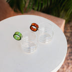 Mediterranean Drinking Glasses Set – 300ml Glassware with Circular Handle in Vibrant Colors for Stylish Dining 4