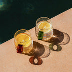 Mediterranean Drinking Glasses Set – 300ml Glassware with Circular Handle in Vibrant Colors for Stylish Dining 7