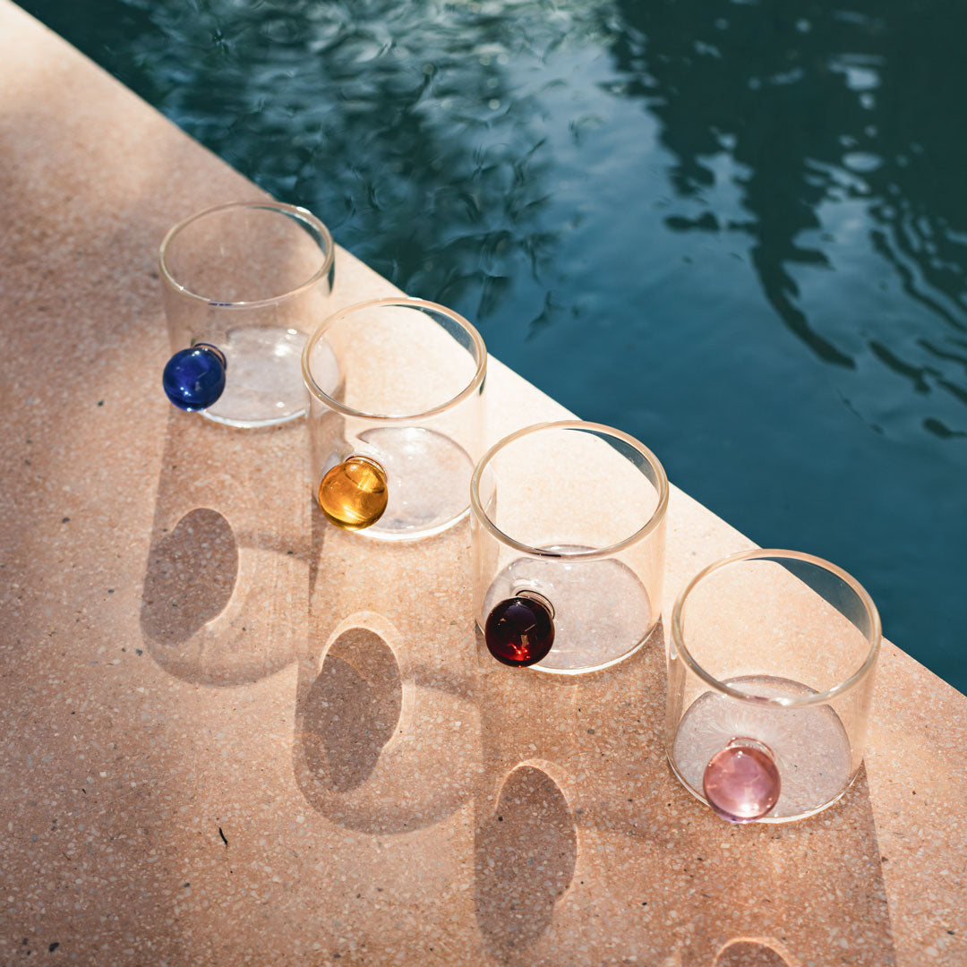 Mediterranean Glassware Drinking Glasses with Ergonomic Handle – 110 ml Coffee and Tea Glass, Minimalist Design 1