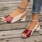 Mela Women's Sandals | Leather, Comfort Design with 1.6 Inch Block Heel 1