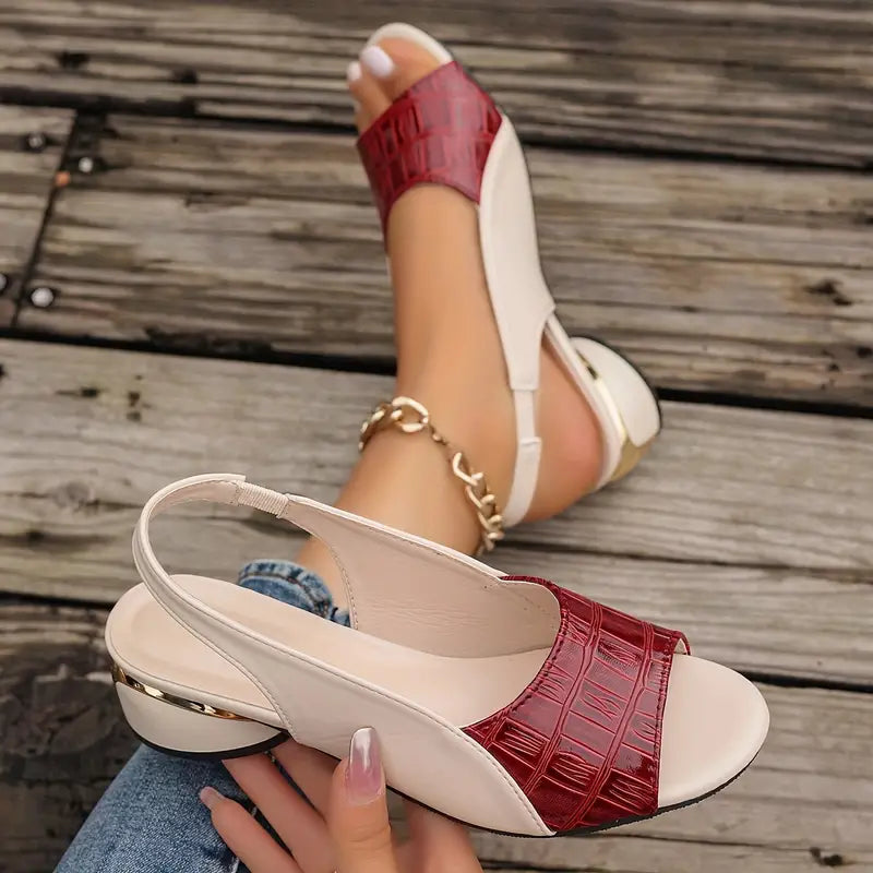 Mela Women's Sandals | Leather, Comfort Design with 1.6 Inch Block Heel 2