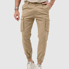 Men’s Black Cargo Pants with Mid-Rise Fit and Straight-Leg Design 0