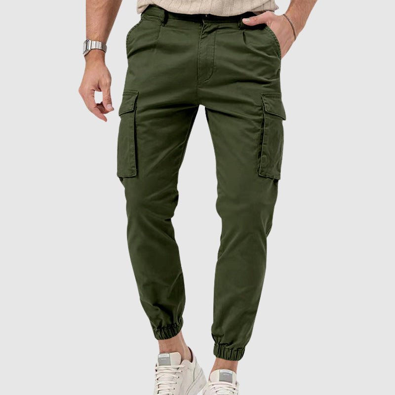 Men’s Black Cargo Pants with Mid-Rise Fit and Straight-Leg Design 5
